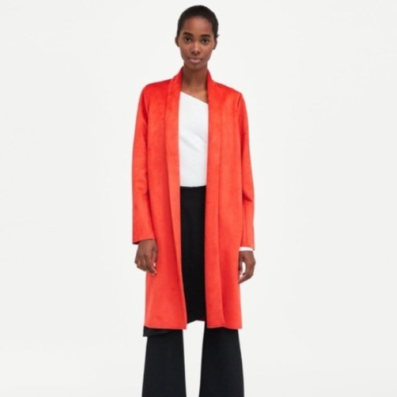 burnt orange duster coat